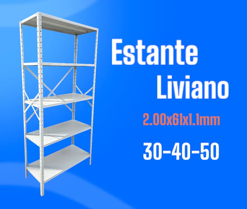 Estante Esqueletico Liviano 2.00x61x1.1mm x 0.92 mts de ancho